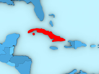 Image showing Cuba on 3D map