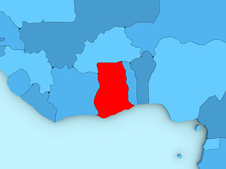 Image showing Ghana on 3D map