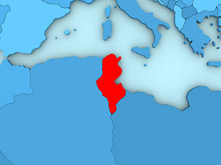 Image showing Tunisia on 3D map