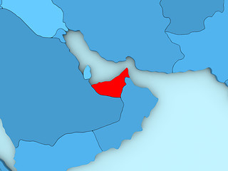 Image showing United Arab Emirates on 3D map