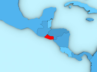 Image showing El Salvador on 3D map