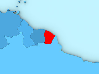 Image showing French Guiana on 3D map