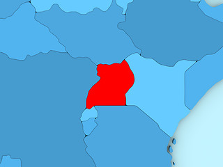 Image showing Uganda on 3D map