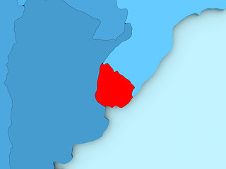 Image showing Uruguay on 3D map