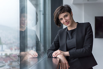 Image showing Portrait of successful Businesswoman by the window