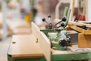 Image showing old woodworking machine at workshop