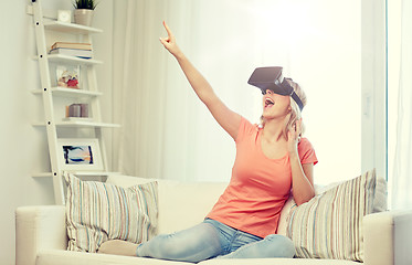 Image showing woman in virtual reality headset or 3d glasses