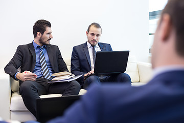 Image showing Corporate business team and manager at business meeting.