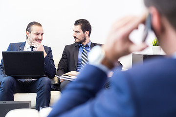 Image showing Corporate business team and manager at business meeting.