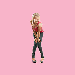 Image showing Sporty woman in pink