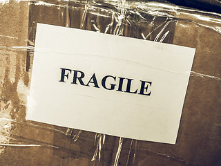 Image showing Vintage looking Fragile sign