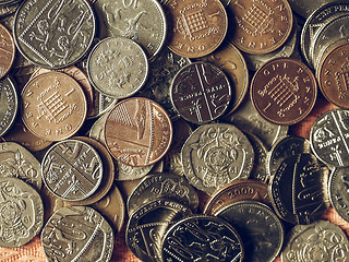 Image showing Vintage Pound coins