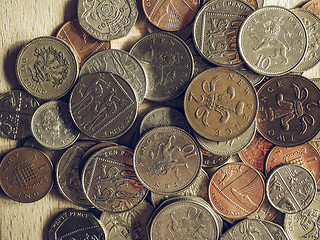 Image showing Vintage Pound coins