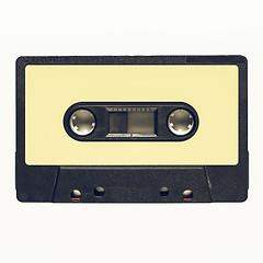 Image showing Vintage looking Tape cassette yellow label