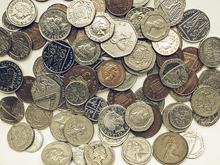 Image showing Vintage Pound coins