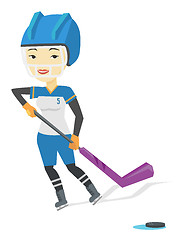 Image showing Ice hockey player vector illustration.