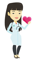 Image showing Doctor cardiologist holding heart.