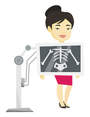 Image showing Patient during x ray procedure vector illustration