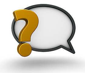 Image showing speech bubble and question mark