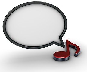 Image showing speech bubble and music note