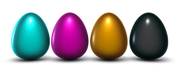 Image showing cmyk easter eggs