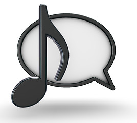 Image showing speech bubble and music note