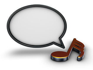 Image showing speech bubble and music note