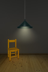 Image showing chair under lamp