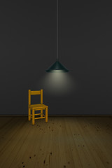 Image showing chair under lamp