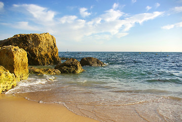 Image showing Rocks and sea at  Portugal.