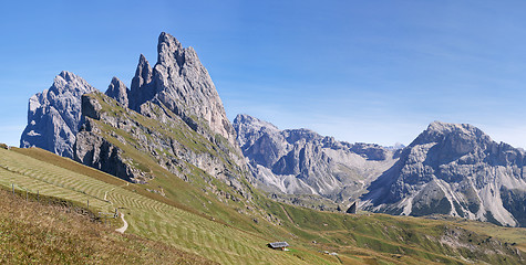 Image showing Seceda mountain in the Dolomites, panorama