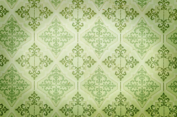 Image showing Old green wallpaper