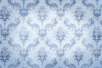 Image showing Old blue wallpaper