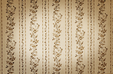 Image showing Old beige wallpaper