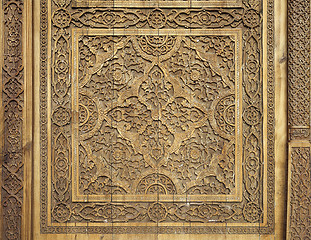 Image showing Traditional wood carving, Uzbekistan
