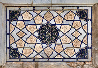 Image showing Old Eastern mosaic on a wall, Uzbekistan