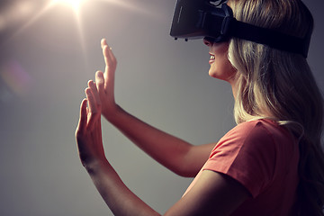 Image showing close up of woman in virtual reality headset