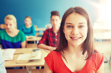 Image showing happy student girl at school lesson