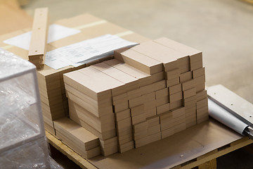 Image showing medium density fibreboards at woodworking plant