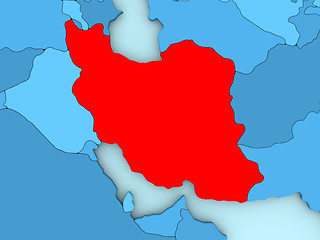 Image showing Iran on 3D map