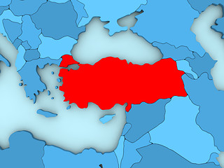 Image showing Turkey on 3D map