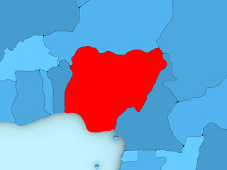Image showing Nigeria on 3D map