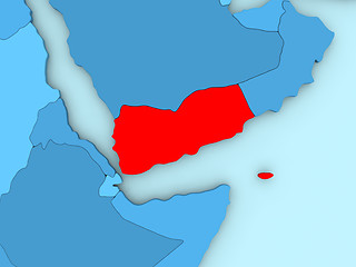 Image showing Yemen on 3D map