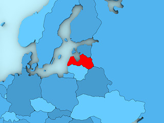 Image showing Latvia on 3D map