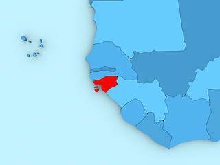 Image showing Guinea-Bissau on 3D map