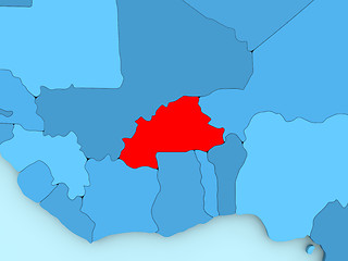 Image showing Burkina Faso on 3D map