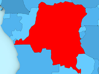 Image showing Democratic Republic of Congo on 3D map