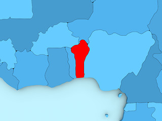 Image showing Benin on 3D map