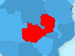 Image showing Zambia on 3D map
