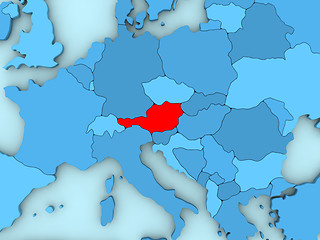 Image showing Austria on 3D map
